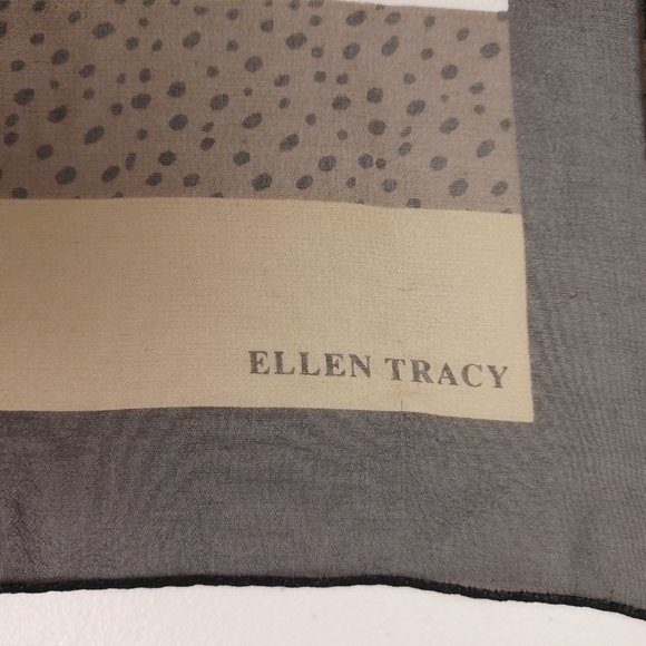 Vintage Ellen Tracy Sheer Silk Square Scarf - Picture 3 of 6